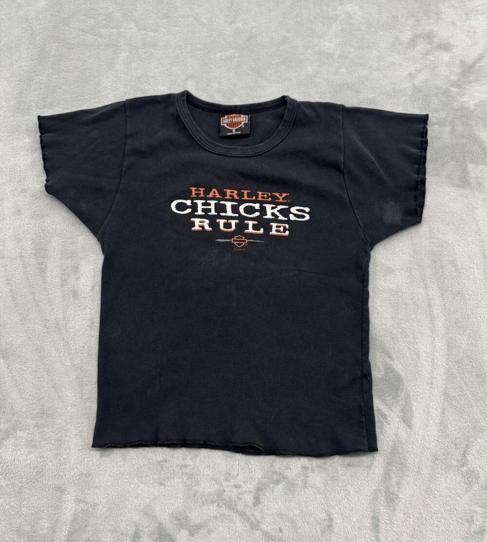 Vintage Harley Davidson Chicks Rule Small Tee “San Fransisco” Dudley Perkins Co.